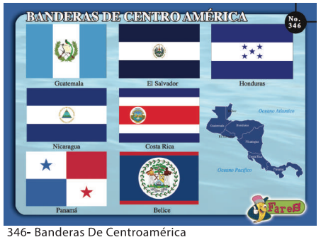 LAMINAS EDUCATIVAS BANDERAS DE CENTRO AMERICA