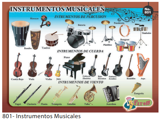 LAMINAS EDUCATIVAS INSTRUMENTOS MUSICALES