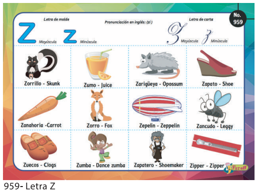 LAMINAS EDUCATIVAS LETRA Z