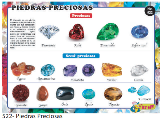 LAMINAS EDUCATIVAS PIEDRAS PRECIOSAS