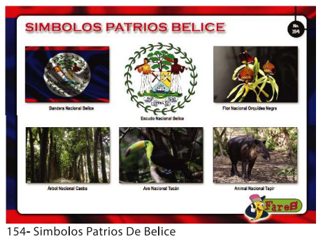 Laminas educativas Simbolos patrios de belice
