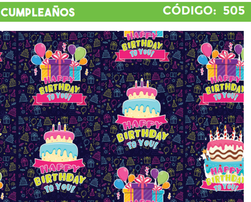 [4300-505] 4300-505 PLIEGO DE REGALO FELIZ CUMPLEAÑOS