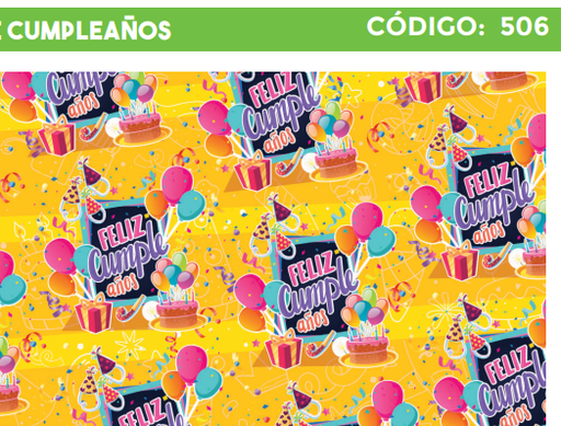 [4300-506] 4300-506 PLIEGO PAPEL DE REGALO FELIZ CUMPLEAÑOS