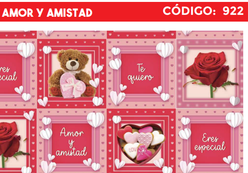 [4300-922] 4300-922 PLIEGO DE REGALO AMOR Y AMISTAD
