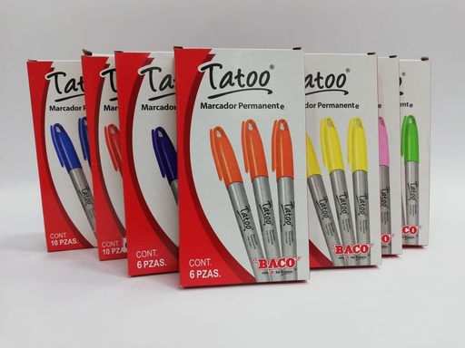 [4190-36] CAJA DE MARCADORES TATOO NARANJA  6 UNI.779