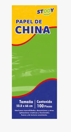 [PC-35] CIENTO PAPEL CHINA VERDE CLARO STODY