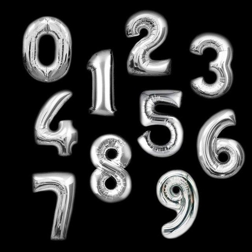 [GP32-7] GLOBO 32" PLATEADO NO. 7