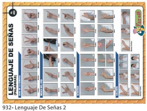 [F932] LAMINAS EDUCATIVAS  LENGUAJE DE SEÑAS 2 (PALABRAS)