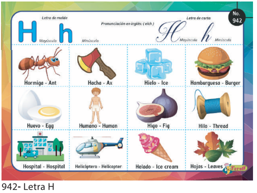[F942] LAMINAS EDUCATIVAS  LETRA H