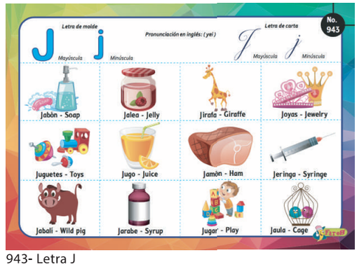 [F943] LAMINAS EDUCATIVAS  LETRA J