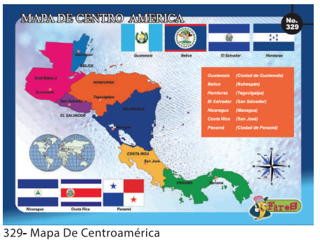 [F329] LAMINAS EDUCATIVAS - MAPA DE CENTRO AMERICA