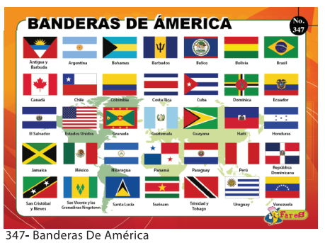 [F347] LAMINAS EDUCATIVAS BANDERAS DE AMERICA