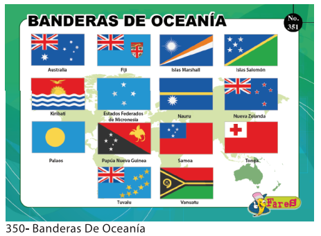 [F351] LAMINAS EDUCATIVAS BANDERAS DE OCEANIA