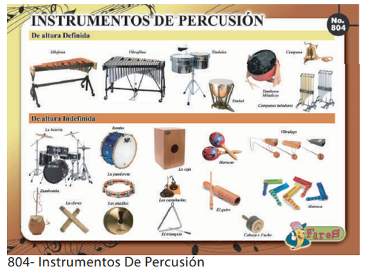 [F804] LAMINAS EDUCATIVAS INSTRUMENTOS DE PERCUSION