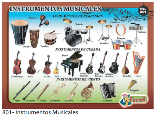 [F801] LAMINAS EDUCATIVAS INSTRUMENTOS MUSICALES
