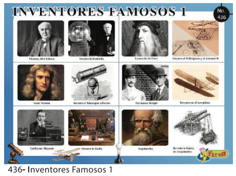 [F436] LAMINAS EDUCATIVAS INVENTORES FAMOSOS 1