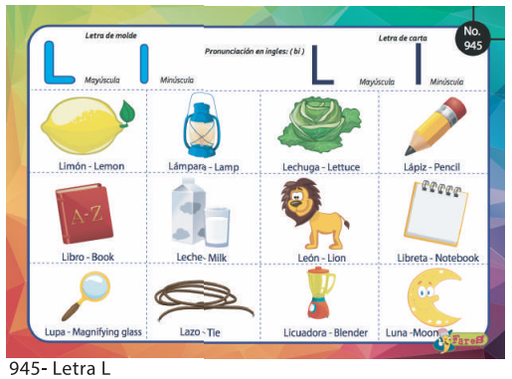 [F945] LAMINAS EDUCATIVAS LETRA L