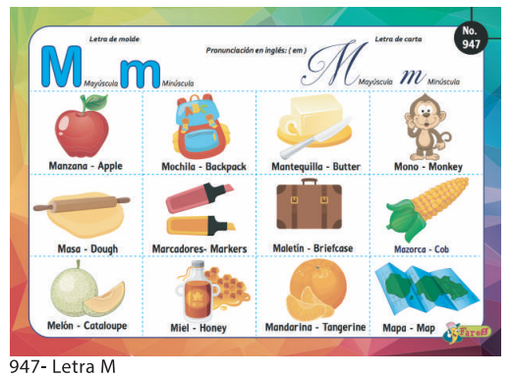 [F974] LAMINAS EDUCATIVAS LETRA M