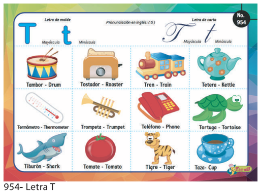 [F954] LAMINAS EDUCATIVAS LETRA T