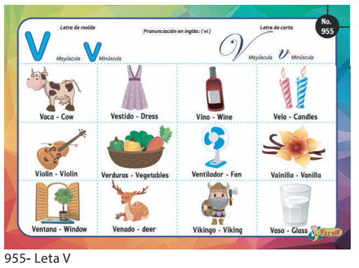 [F995] LAMINAS EDUCATIVAS LETRA V