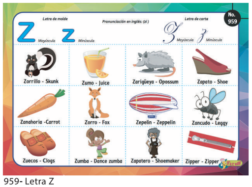 [F959] LAMINAS EDUCATIVAS LETRA Z