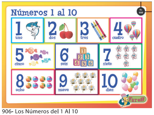 [F906] LAMINAS EDUCATIVAS LOS NUMEROS DEL 1 AL 10