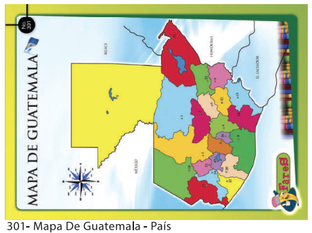 [F301] LAMINAS EDUCATIVAS MAPA DE GUATEMALA (PAIS)