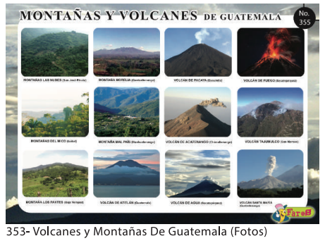[F353] LAMINAS EDUCATIVAS MONTAÑAS Y VOLCANES DE GUATEM.