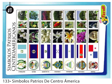 [F133] LAMINAS EDUCATIVAS SIMBOLOS PATRIOS DE CENTROAMERICA