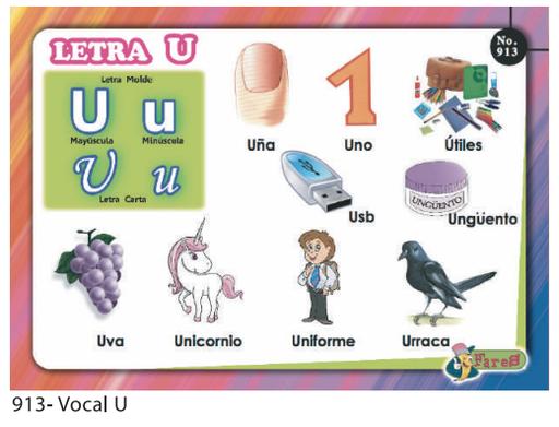 [F913] LAMINAS EDUCATIVAS VOCAL U