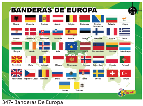 [F348] Lamina Educativa f348 Banderas de Europa