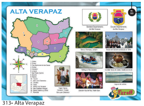 [F313] Laminas Educativas - f313 Mapa de Alta Verapaz