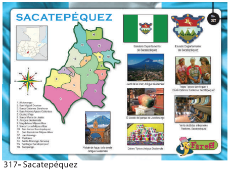 [F317] Laminas Educativas - f317 Mapa de sacatepequez