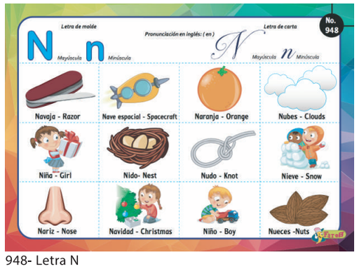[F948] Laminas educativas  letra N