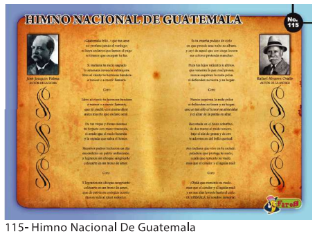 [F115] Laminas educativas - f115 Himno nacional de Guatemala