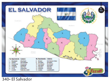 [F340] Laminas educativas - f340 Mapa de El Salvador
