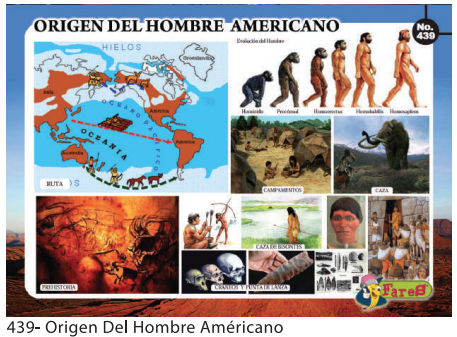 [F439] Laminas educativas - f439 Origen del hombre americano