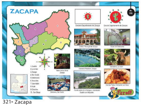 [F321] Laminas educativas -f321 mapa de zacapa