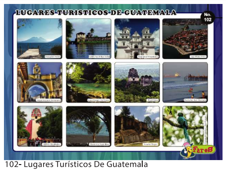[F102] Laminas educativas Lugares turisticos de guatemala