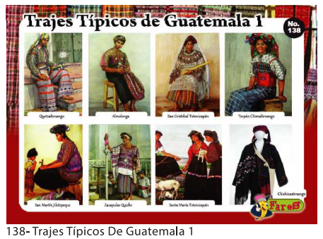 [F138] Laminas educativas Trajes tipicos de Guatemala 1