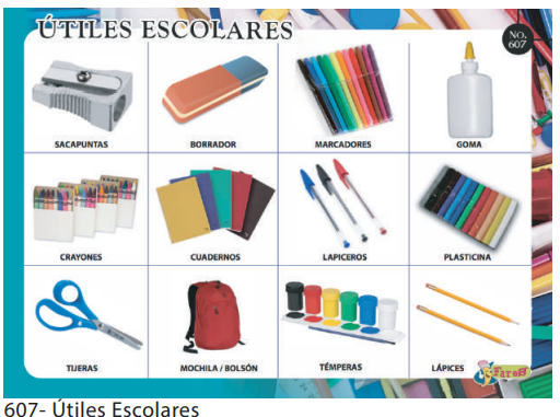 [F607] Laminas educativas Utiles Escolares