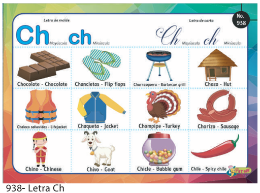 [F938] Laminas educativas letra CH