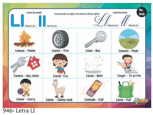 [F946] Laminas educativas letra LL