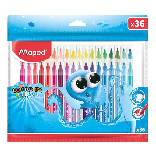 [4190-65] MARCADOR MAPED OCEAN 36 COLORES