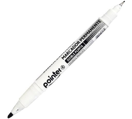 [M-227-BK] MARCADOR PERMANENTE POINTER DOBLE PUNTA NEGRO BX24 FX36