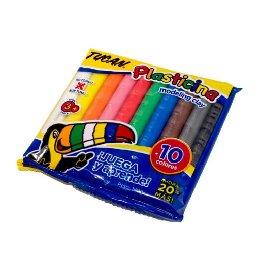 [4230-4PT] PLASTICINA TUCAN 10 COLORES BARRA FX144