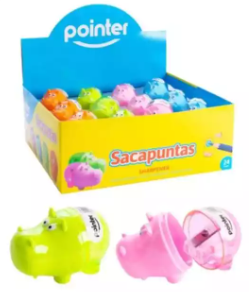 [SH-1805] SACAPUNTAS POINTER HIPOPOTAMO C/DEPOSITO 1A. CX12 FX60
